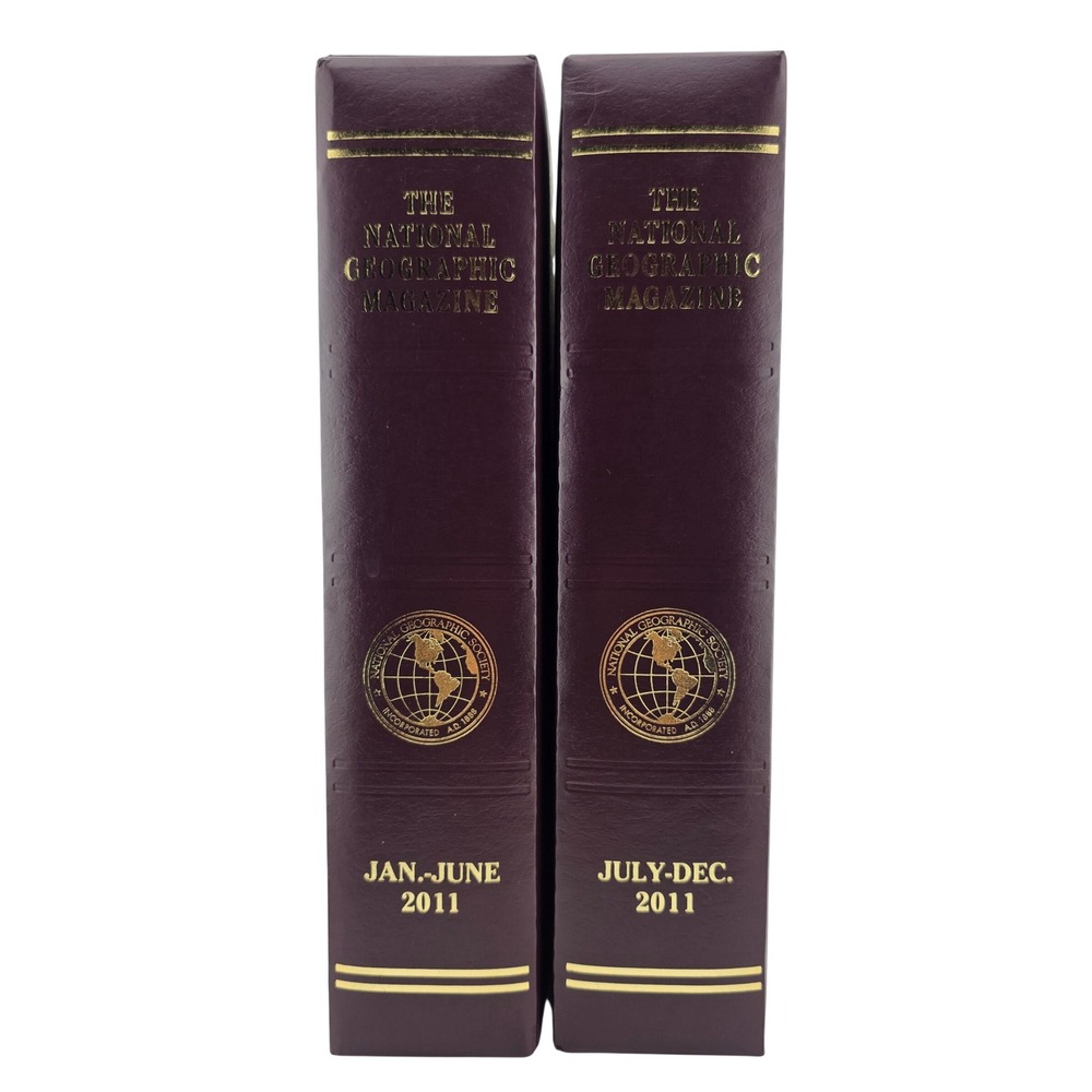National Geographic Magazine Slipcase Set 2011 Burgundy Good Magazine Holders